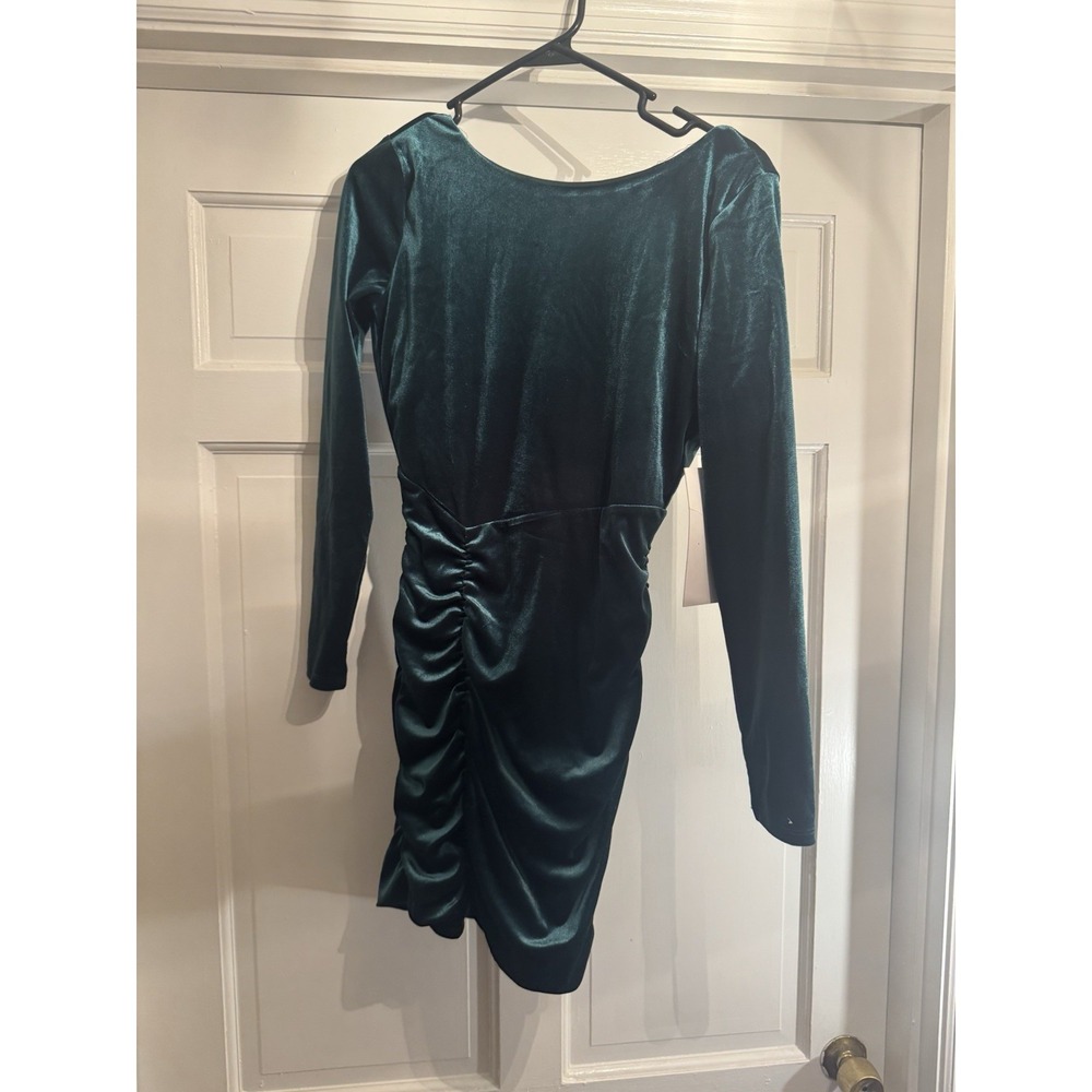 Honey & Rosie Emerald Green Long Sleeve Mini Dress Size Small - NWT